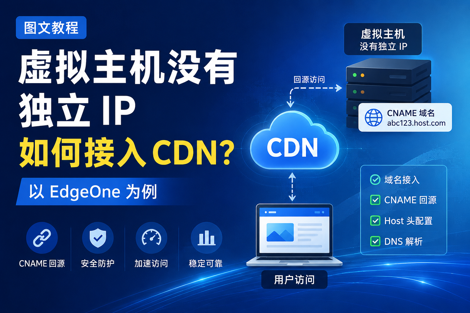 虚拟主机没有独立 IP 如何接入 CDN？（以 EdgeOne 为例）-曦芒づBlog